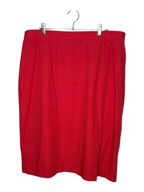 Radcliffe Woman Red Linen Blend Pencil Skirt Size 22W